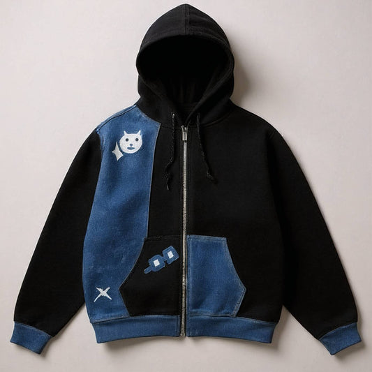 Denim Mix Hoodie